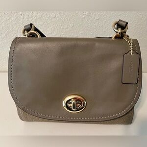 Coach Faye Carryall Leather Crossbody Bag with Gold Accents
